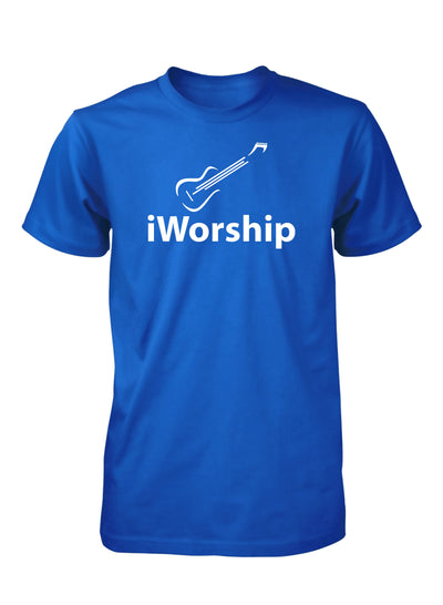 iWorship Praise God Guitar Music Christian Tshirt for Men