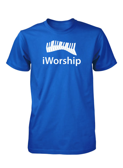 iWorship Praise God Keyboard Piano Keys Music Christian Tshirt for Men