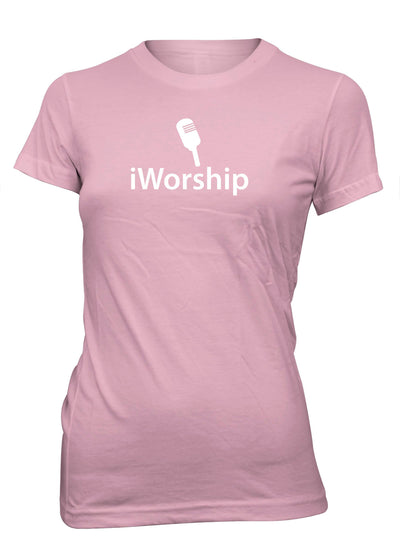 iWorship Praise God Microphone Mic Sing Music Christian T-shirt for Juniors