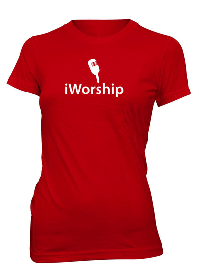 iWorship Praise God Microphone Mic Sing Music Christian T-shirt for Juniors