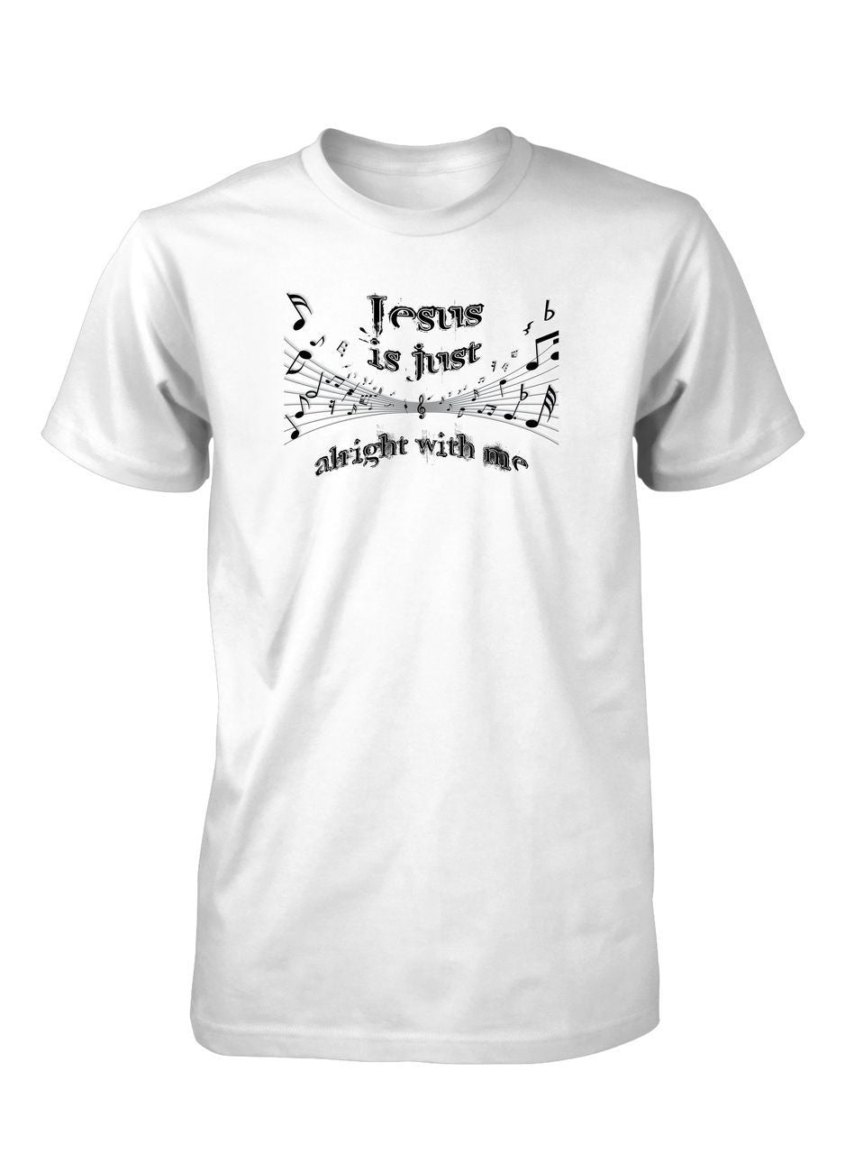 Jesus is Just Alright Friend Music Notes Gospel Classic Rock Christian T-Shirt for Men