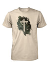 Jesus Lives Cross Grunge Easter Christian Tshirt for Men