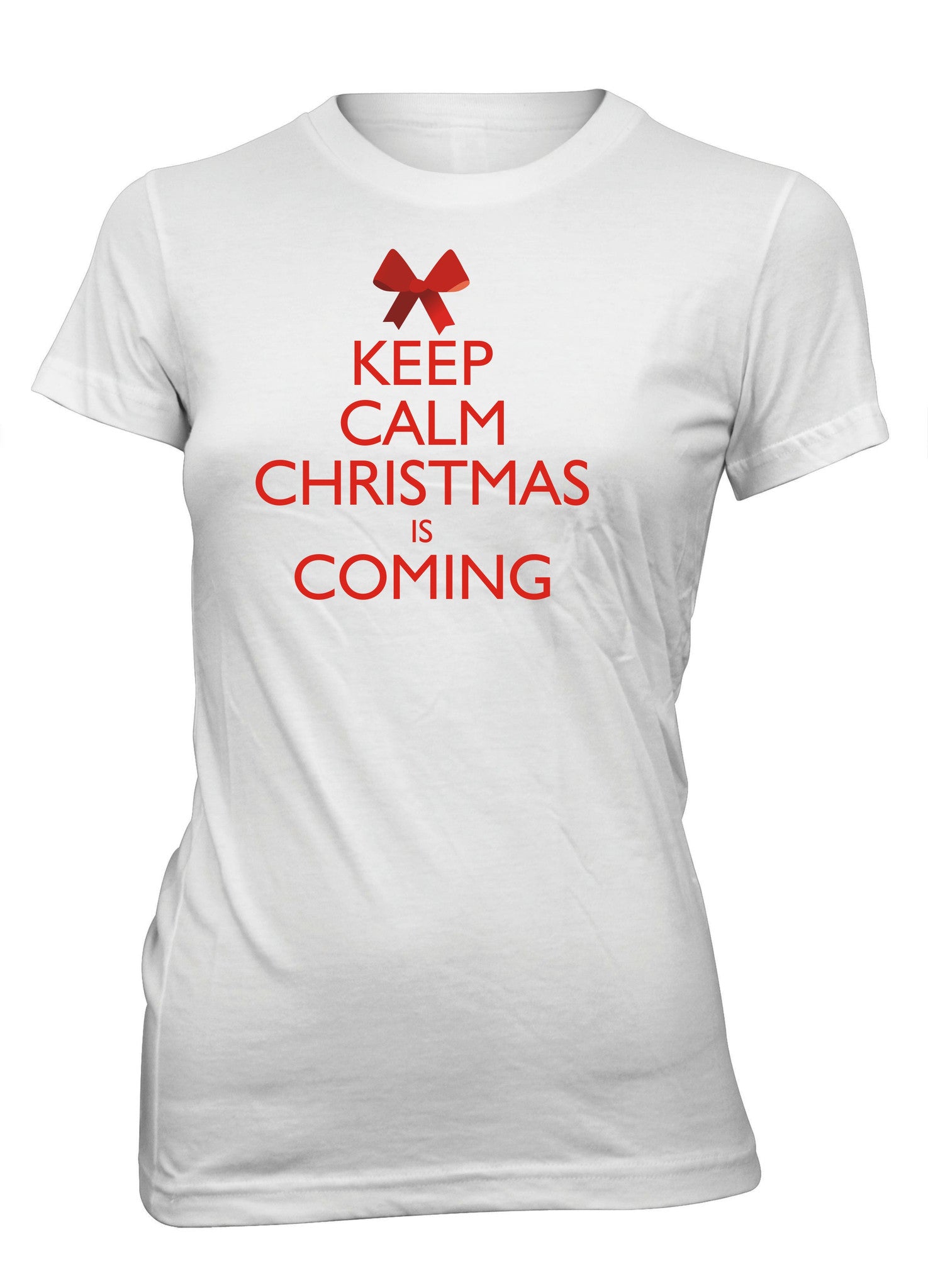 Keep Calm Christmas Is Coming Jesus Christian T-shirt for Juniors