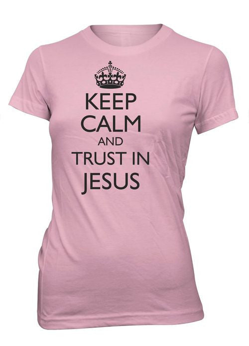 Keep Calm Trust in Jesus Faith God Christian T-shirt for Juniors