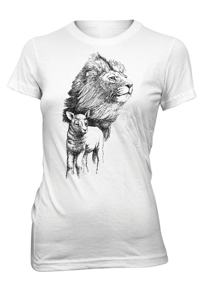 Jesus Lion Lamb Animals Shirt Christian T-Shirt for Juniors