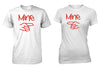 Men's Junior's Mine Couple T-Shirt Love Valentine's Day Matching 2 Pack Tees