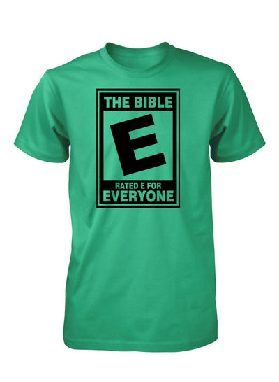 The Bible Rated E Everyone Christian T-Shirt for Men