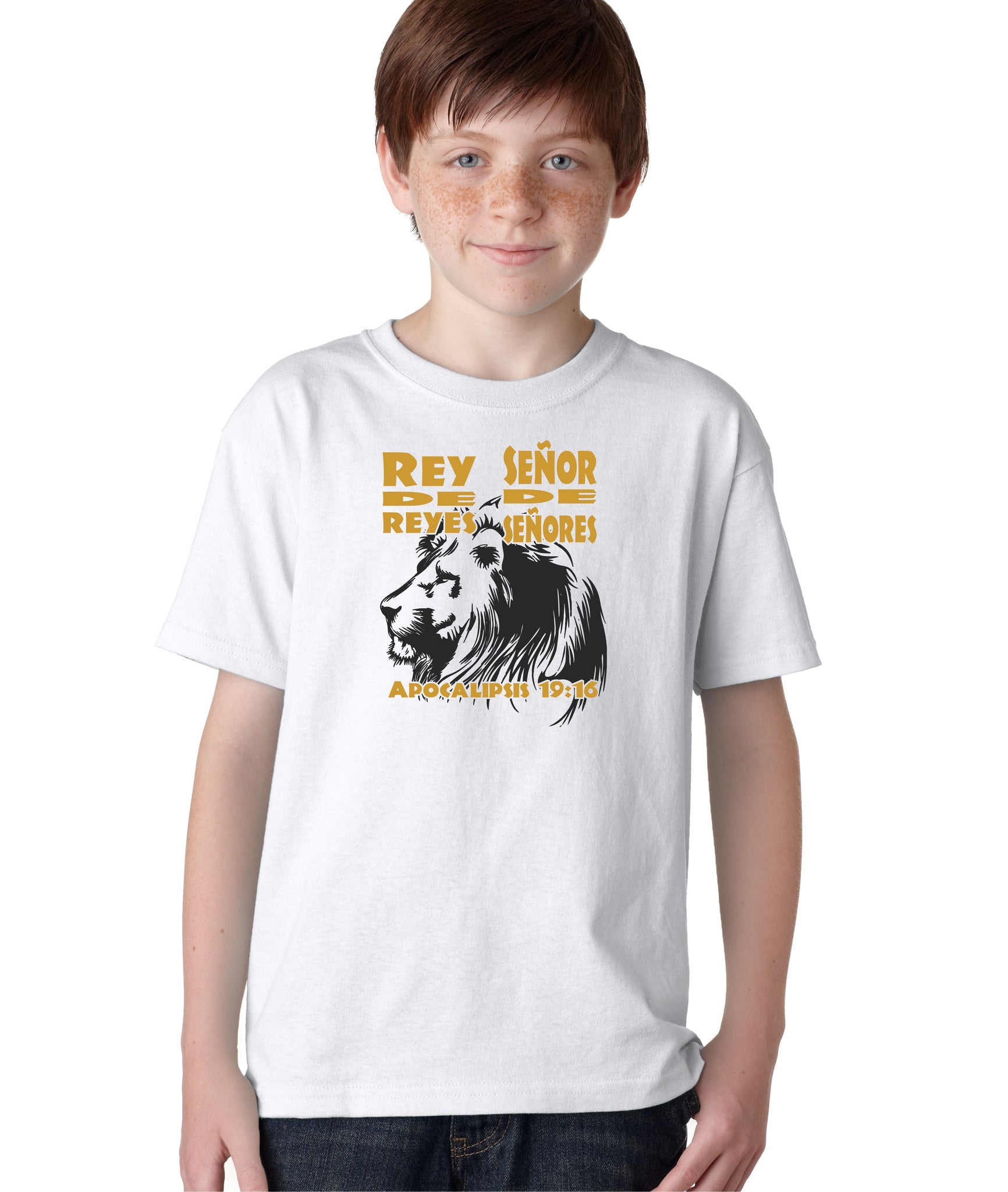 Rey Reyes Señor Señores Jesús Apocalipsis Leon Camiseta Cristiana Kids