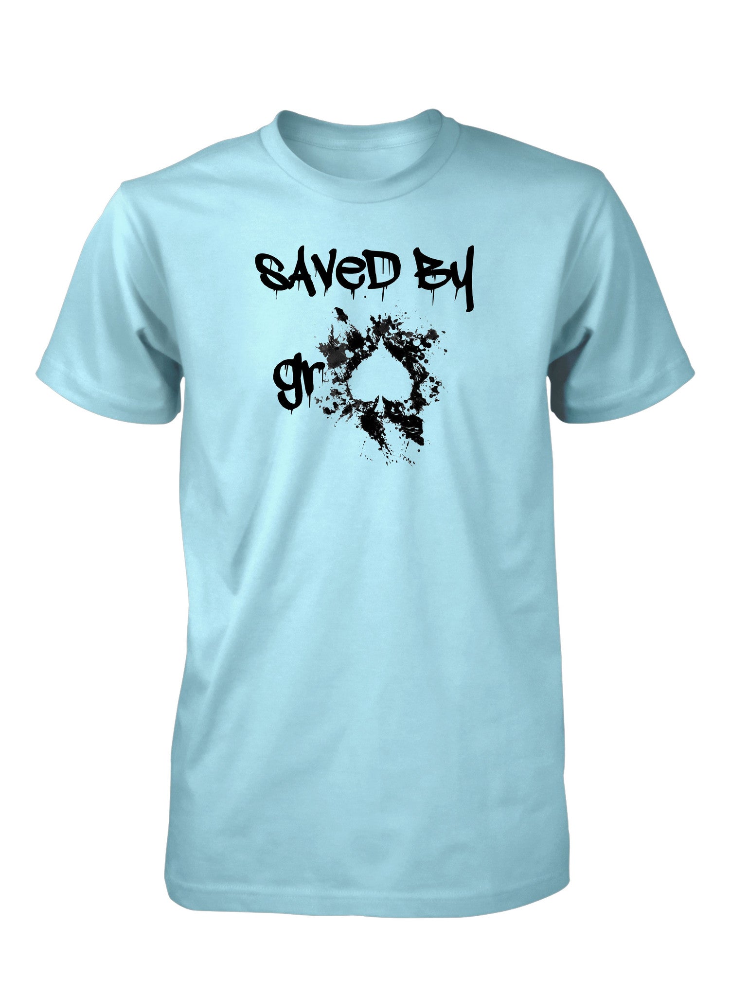 Saved By Grace God Bible Verse Ace Christian T-Shirt for Men
