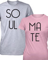 Men's Junior's Soulmate Couple T-Shirt Love Valentine's Day Matching 2 Pack Tees