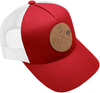 Way Truth Life Leather Patch Trucker Hat - Christian Caps - Red/White
